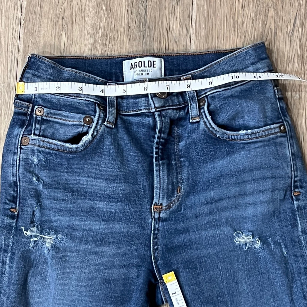 AGOLDE Jeans Distressed Blue Trendy Skinny Denim Cotton Turkey 90’s Slim Vintage - Picture 12 of 16